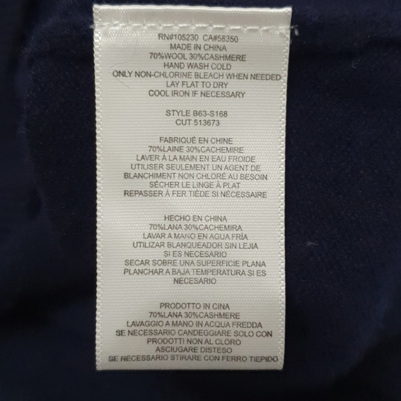 EQUIPMENT FEMME Blended Wool Cashmere  Oxford Blue Sweater - Picture 6 of 7